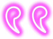 Pink neon quotation mark